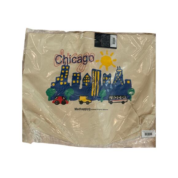 $120 NEW MADHAPPY CHICAGO EXCLUSIVE RARE‎ TOTE BAG - Picture 2 of 3